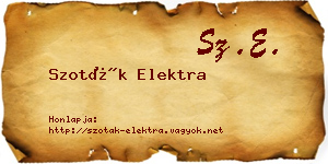 Szoták Elektra névjegykártya